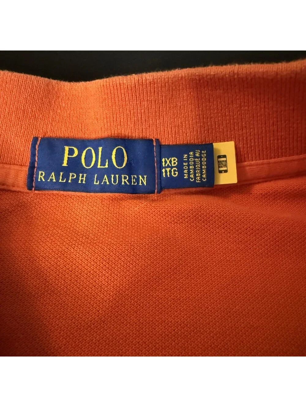 Polo Ralph Lauren Men’s 1XB Big Orange Mesh Polo Shirt Pony Logo Cotton